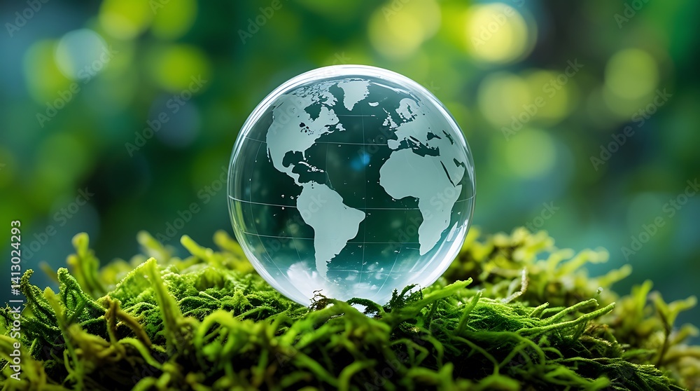 Green grass and globe Green grass and globe