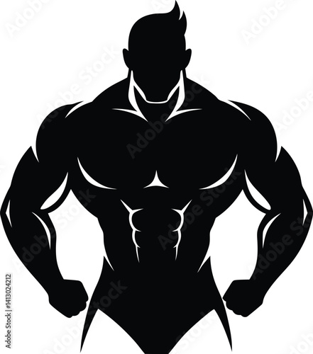 body builder focus silhouette.