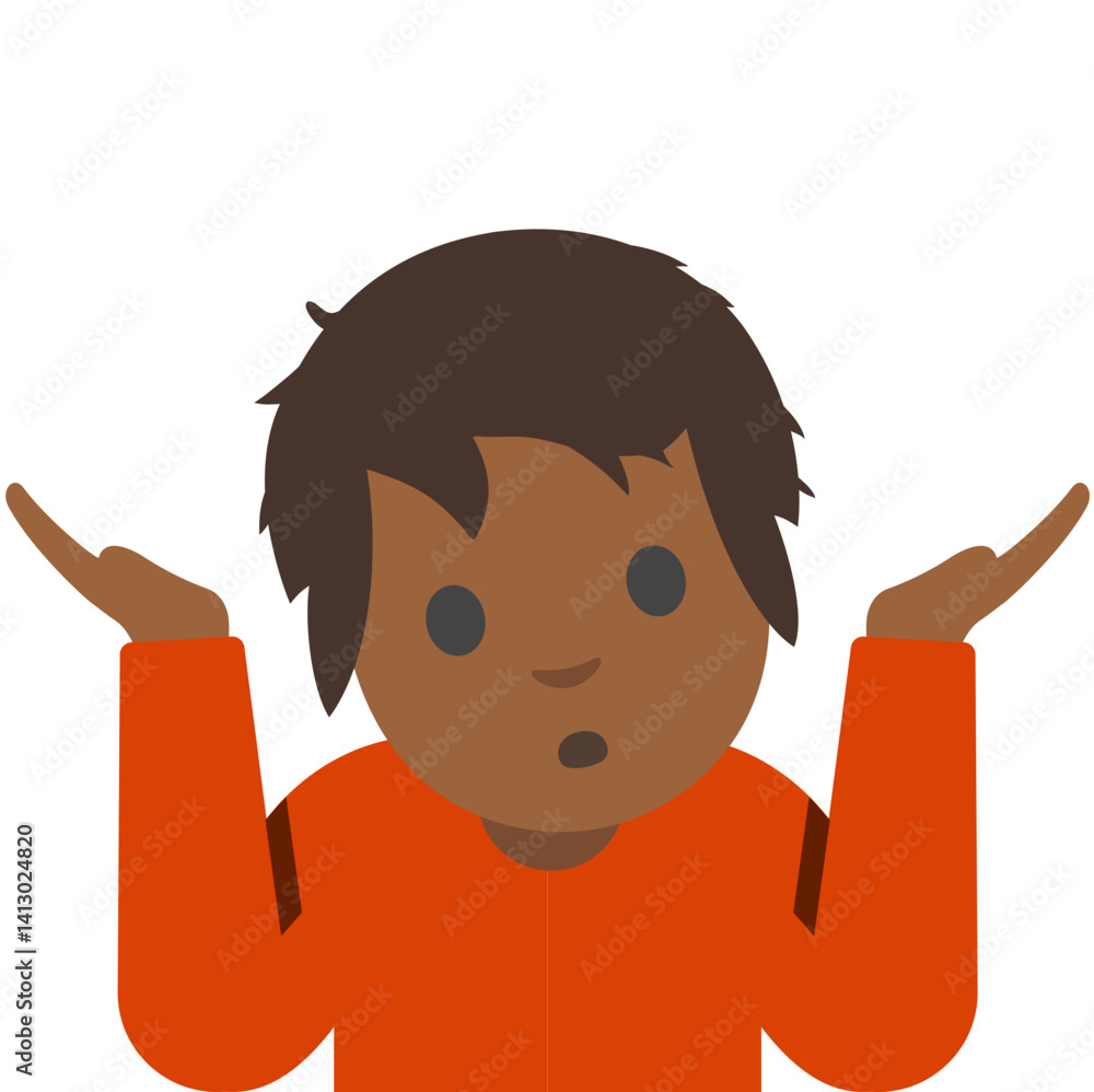 Obraz premium Shrug Emoji - Dark Skin Tone 