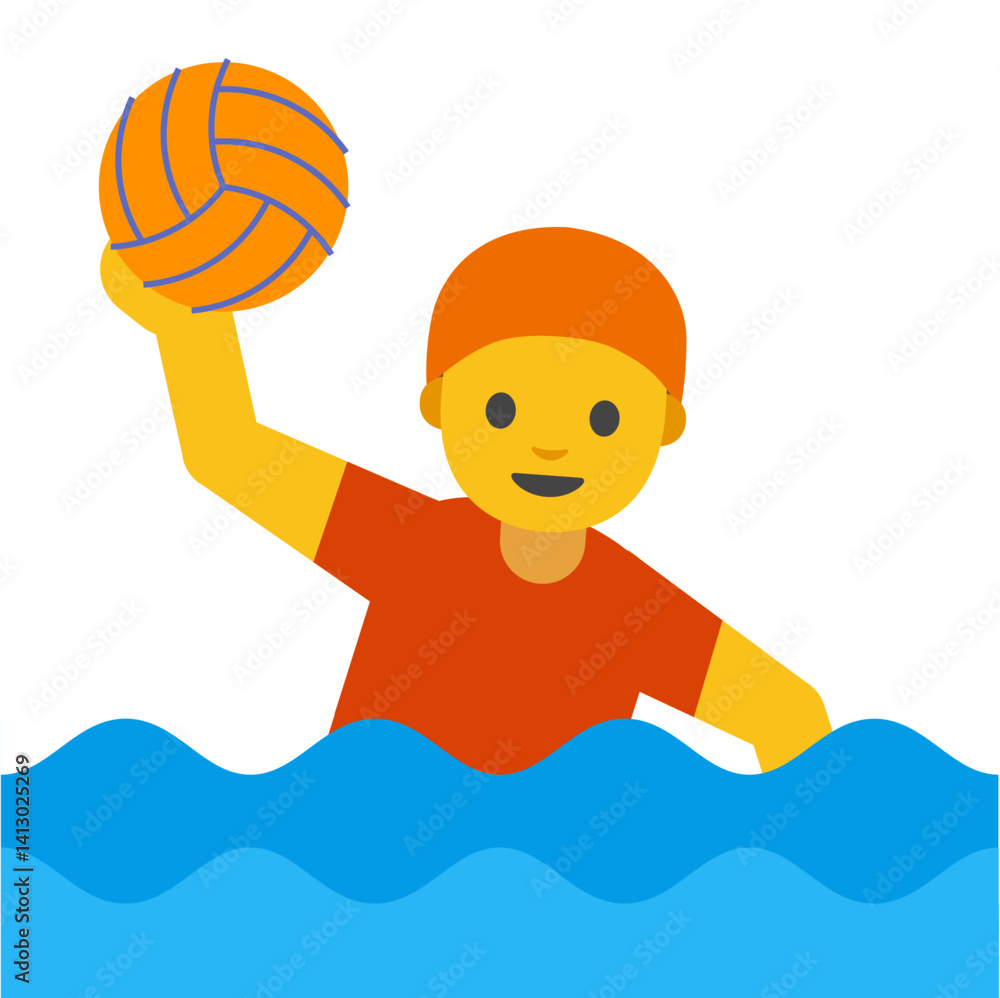 Fototapeta premium Water Polo Player with Yellow Skin Tone