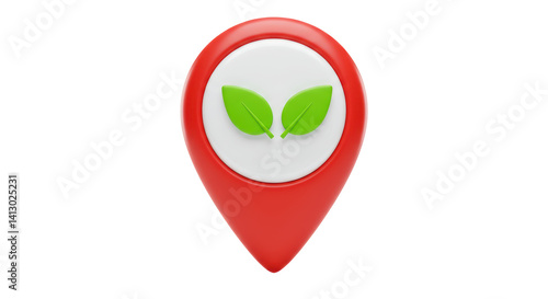 Free Download Isolated Location Pin with Leaves - GFXLoad