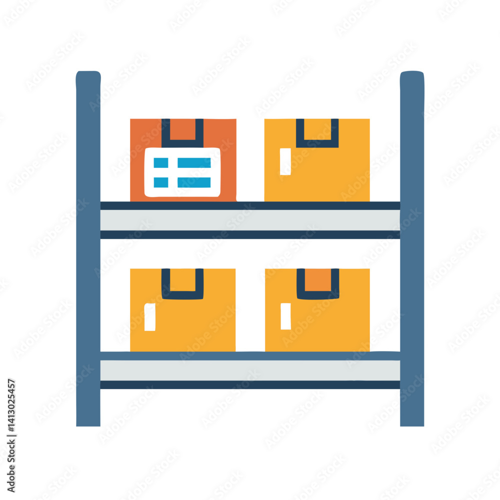 Package on Shelf Icon Representing Inventory Management Package on Shelf Icon Representing Inventory Management