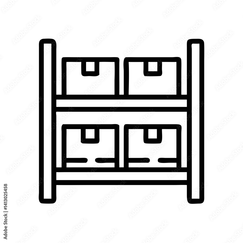 Package on Shelf Icon Representing Inventory Management Package on Shelf Icon Representing Inventory Management