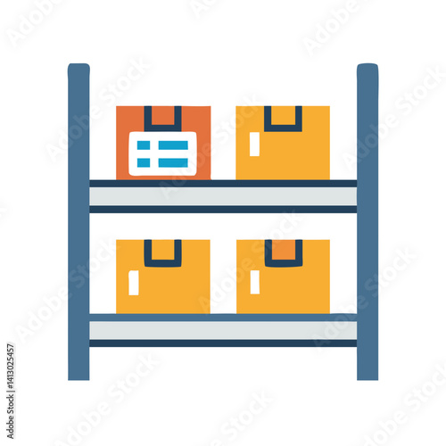 Package on Shelf Icon Representing Inventory Management