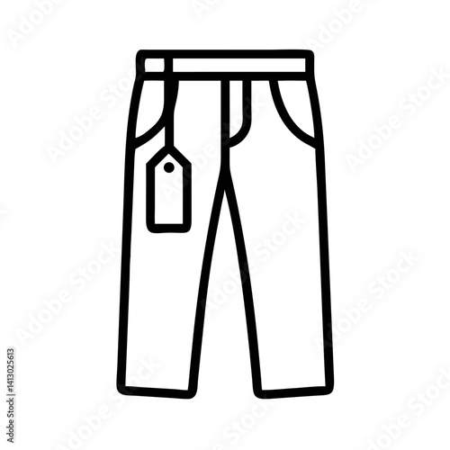 Pants with Tag Icon Representing Business Attire