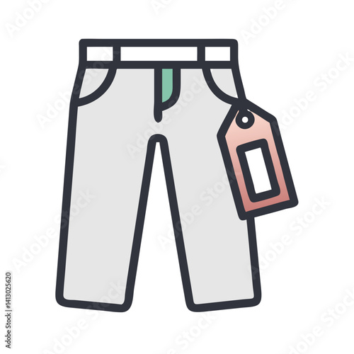 Pants with Tag Icon Representing Business Attire