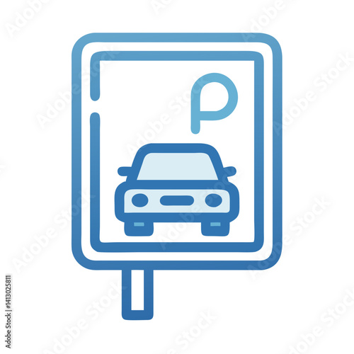 Parking Sign Icon Representing Guest Vehicle Parking