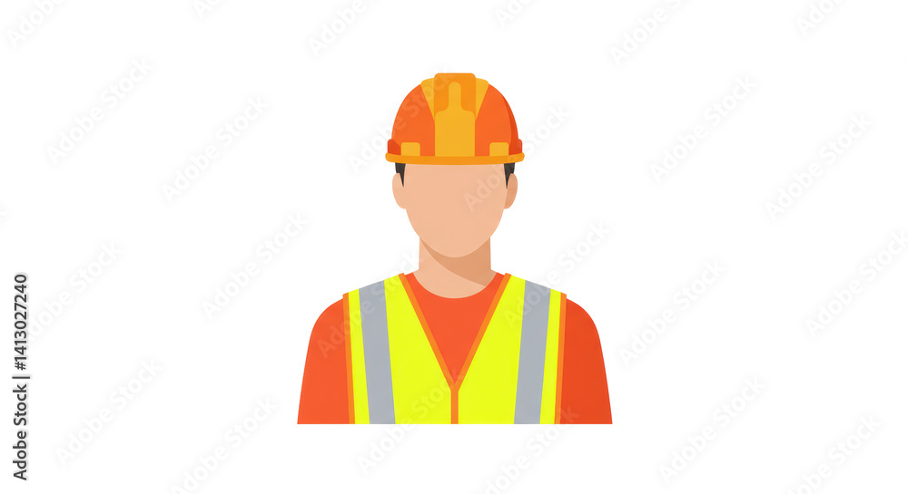 Isolated Construction Worker Isolated Construction Worker