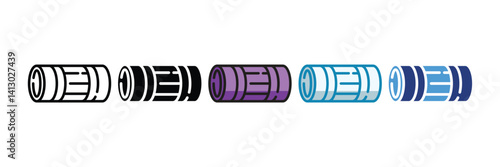 Foam Roller Icon Set Multiple Style Collection