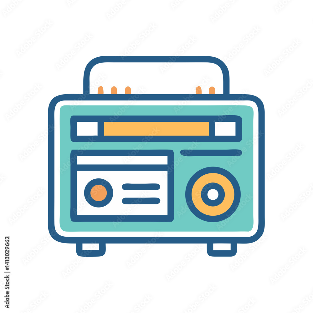 Portable Radio Icon Representing Campground Entertainment Portable Radio Icon Representing Campground Entertainment