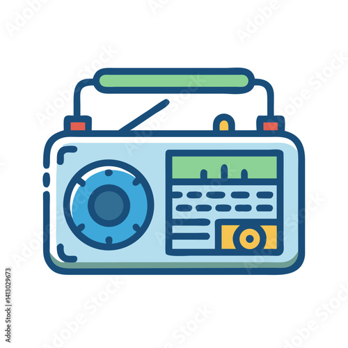 Portable Radio Icon Representing Campground Entertainment
