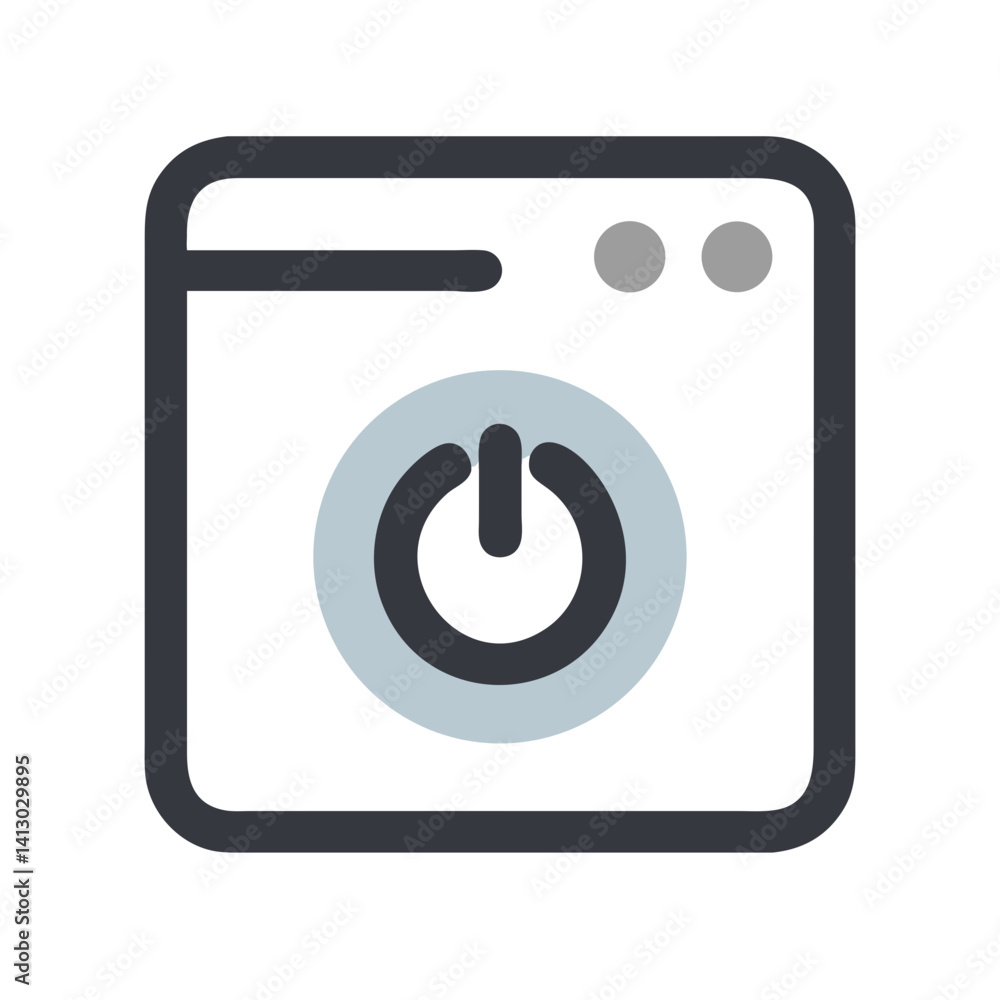Power Button Icon Representing System Startup Power Button Icon Representing System Startup