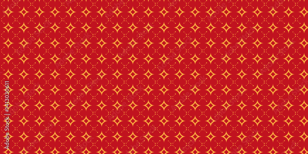 Golden-Orange Pixelated Star Pattern on Bold Red Background – Symmetrical Geometric Design Golden-Orange Pixelated Star Pattern on Bold Red Background – Symmetrical Geometric Design