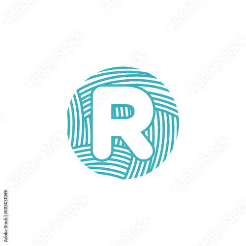 Yarn Ball With Letter R Logo Design
