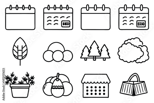 Agricultural Calendar Vector Collection