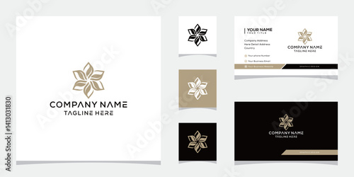Elegant flower logo design abstract. Can be used for beauty salons, decorations, boutiques, spas, yoga, cosmetic and skin care products. premium business card vector