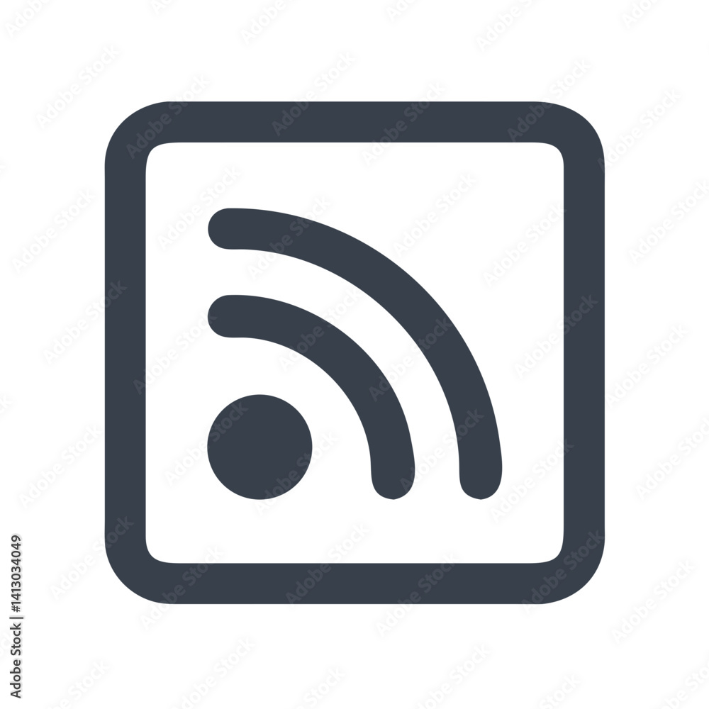RSS Signal Icon Representing Feed Subscription Notification RSS Signal Icon Representing Feed Subscription Notification