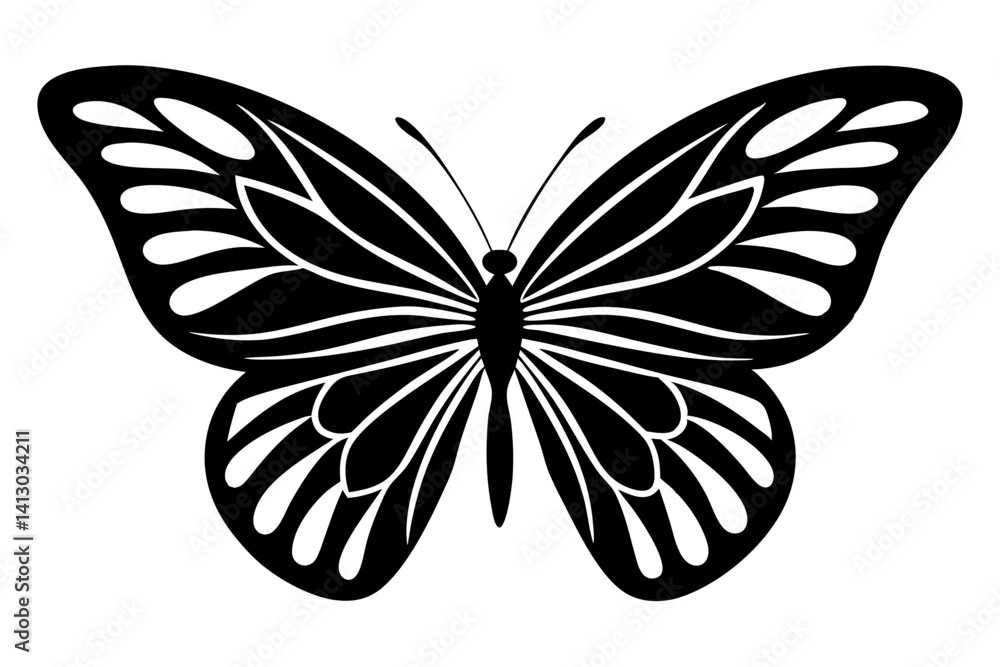 Elegant Butterfly Silhouette With Intricate Wing Patterns Perfect For Logos And Designs Minimalist Black And White Aesthetic, butterfly, silhouette, vector, illustration, insect, graphic, black, white Elegant Butterfly Silhouette With Intricate Wing Patterns Perfect For Logos And Designs Minimalist Black And White Aesthetic, butterfly, silhouette, vector, illustration, insect, graphic, black, white