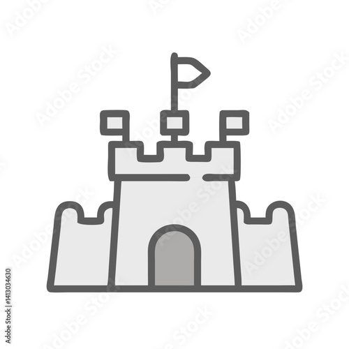 Sandcastle Icon Representing Beach Play Activity