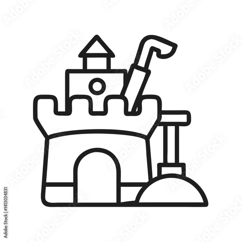 Sandcastle Icon Representing Creative Outdoor Play