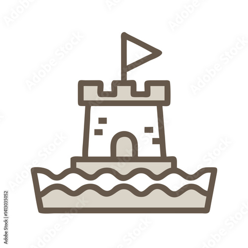 Sandcastle Icon Representing Creative Outdoor Play