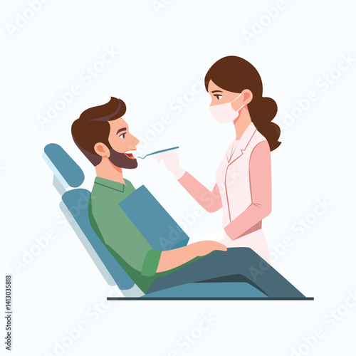 doctor woman and patient man