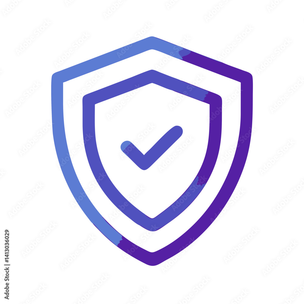 Shield with Check Icon Representing Cybersecurity Protection Shield with Check Icon Representing Cybersecurity Protection