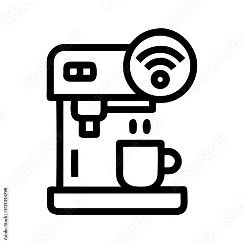 Smart Coffee Maker Icon Representing Automated Brewing System