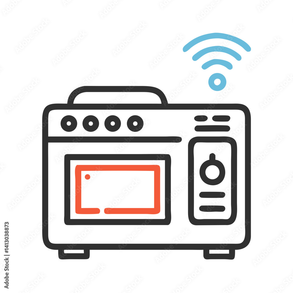 Smart Oven Icon – Connected Cooking Appliance Symbol, Automated Kitchen Device Smart Oven Icon – Connected Cooking Appliance Symbol, Automated Kitchen Device