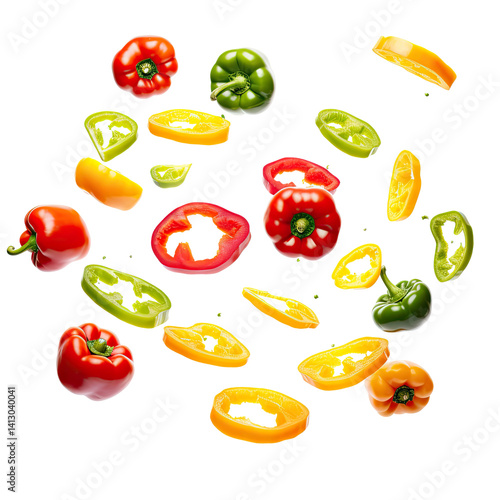 Wallpaper Mural Colorful Bell Pepper Slices on transparent background Torontodigital.ca