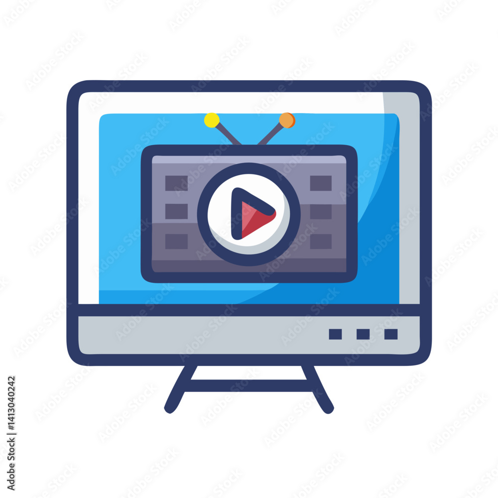 Smart TV Icon – Digital Screen Entertainment Symbol, Connected Media Device Smart TV Icon – Digital Screen Entertainment Symbol, Connected Media Device