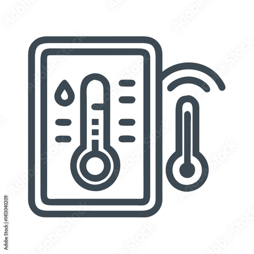 Smart Thermostat Icon – Temperature Control Symbol, Home Climate Management