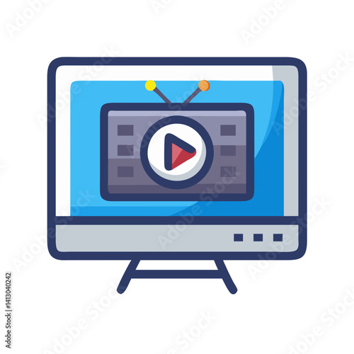 Smart TV Icon – Digital Screen Entertainment Symbol, Connected Media Device