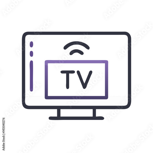Smart TV Icon – Digital Screen Entertainment Symbol, Connected Media Device