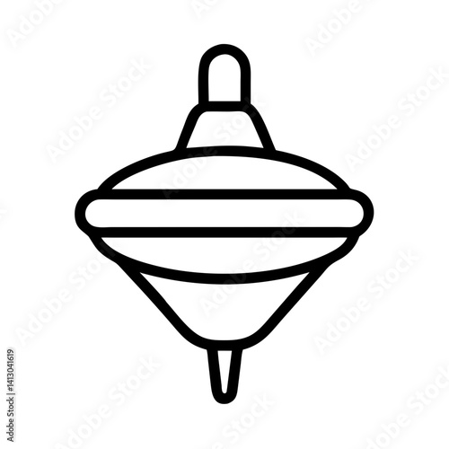 Spinning Top Icon Representing Classic Rotating Toy