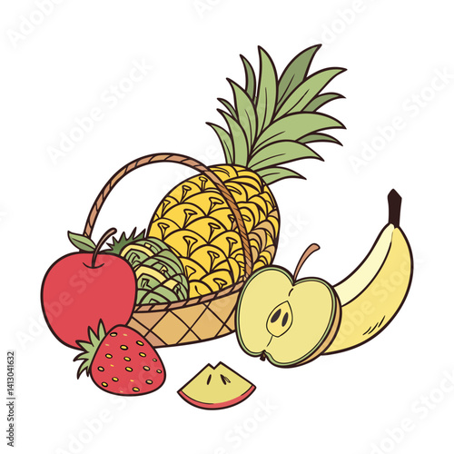 A collection of various healthy iconic fruits
