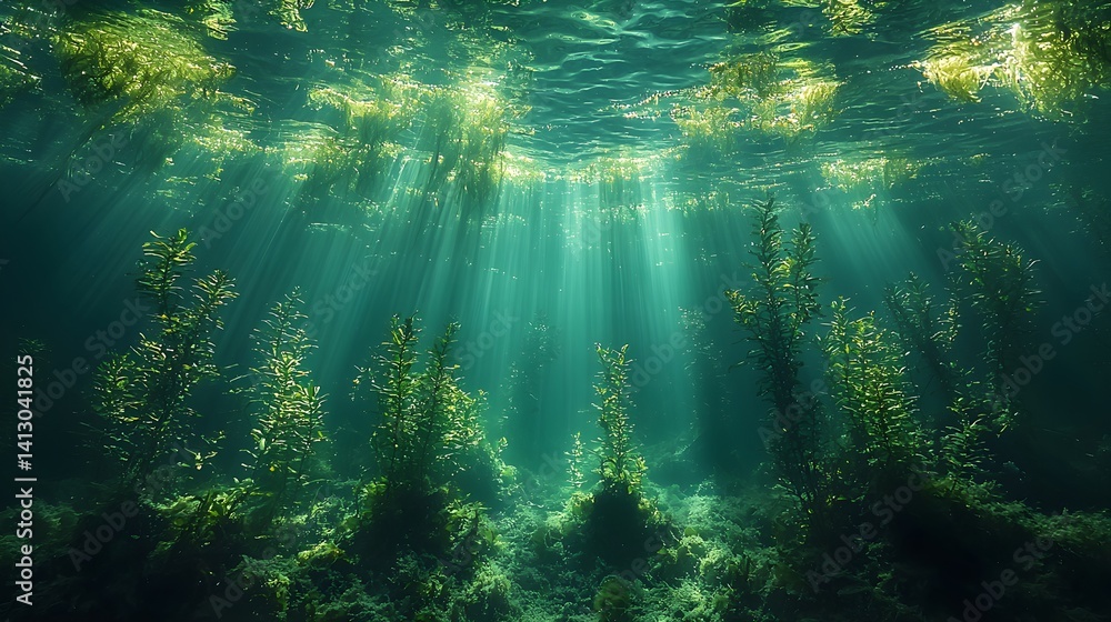 Fototapeta premium Sunlit Underwater Forest