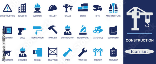 Construction icon set.