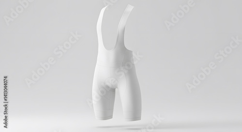 White Cycling Bib Shorts Mockup Product Photography on White Background Studio Shot