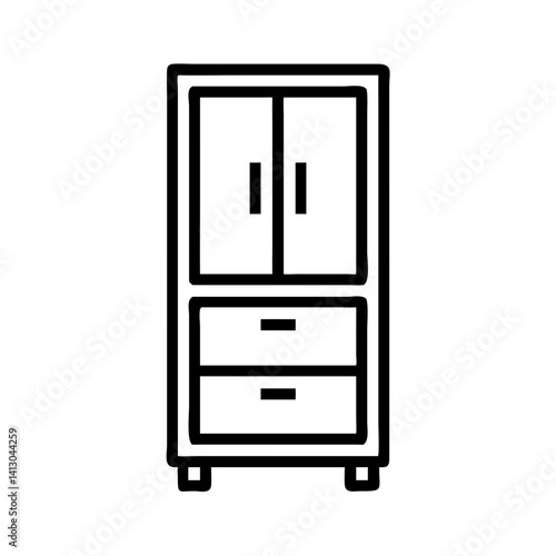 Tall Cabinet Icon Representing Kitchen or Utility
