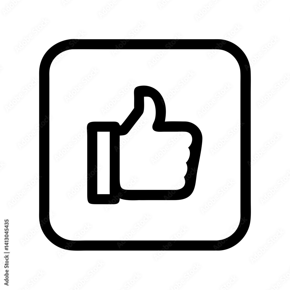 Thumbs Up in Square Icon – Representing Approval and Positive Feedback Thumbs Up in Square Icon – Representing Approval and Positive Feedback