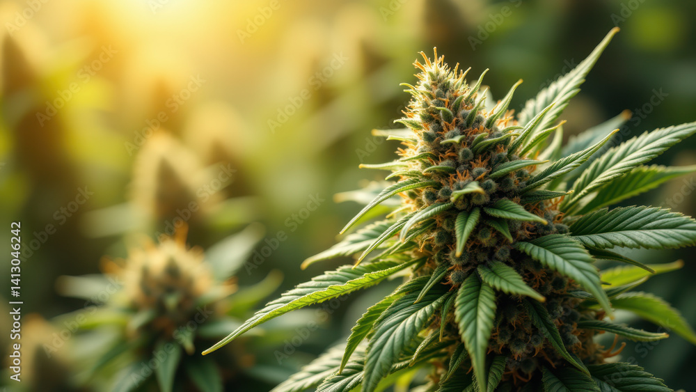 Close-up photo of vibrant THC-A crystals forming on cannabis buds under sunlight. Close-up photo of vibrant THC-A crystals forming on cannabis buds under sunlight.