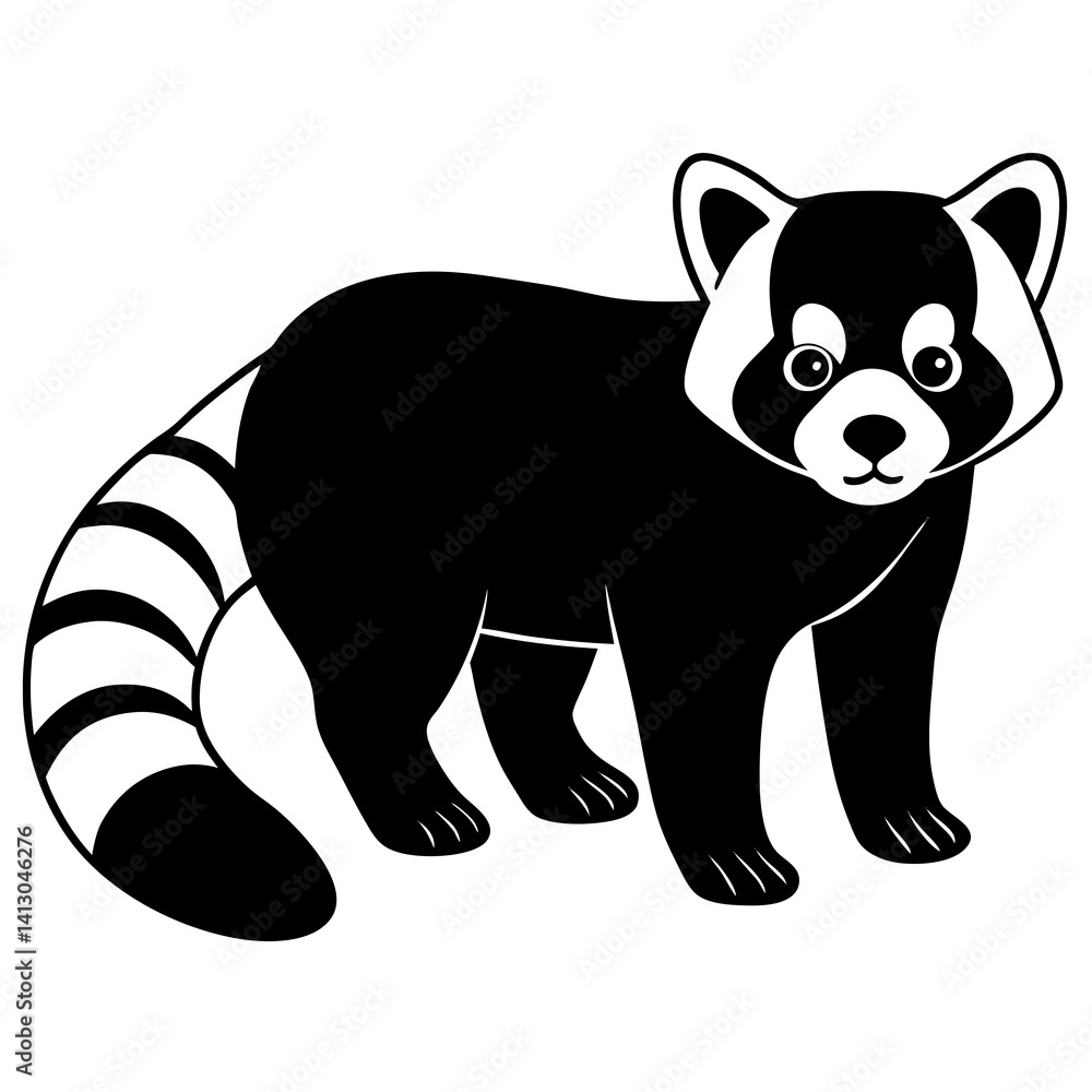 Naklejka premium Animal Red Panda silhouette vector illustrator 