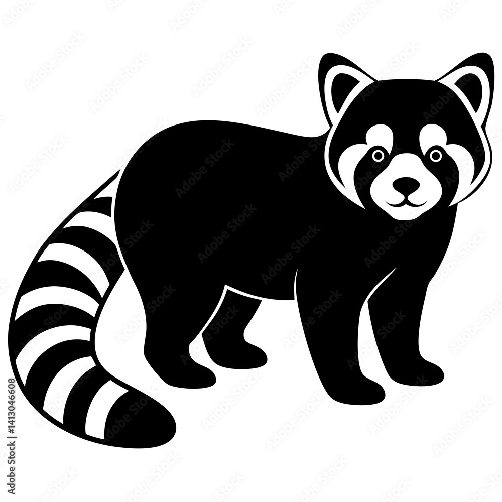 Fototapeta premium Animal Red Panda silhouette vector illustrator 