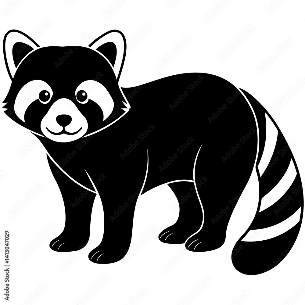 Obraz premium Animal Red Panda silhouette vector illustrator 