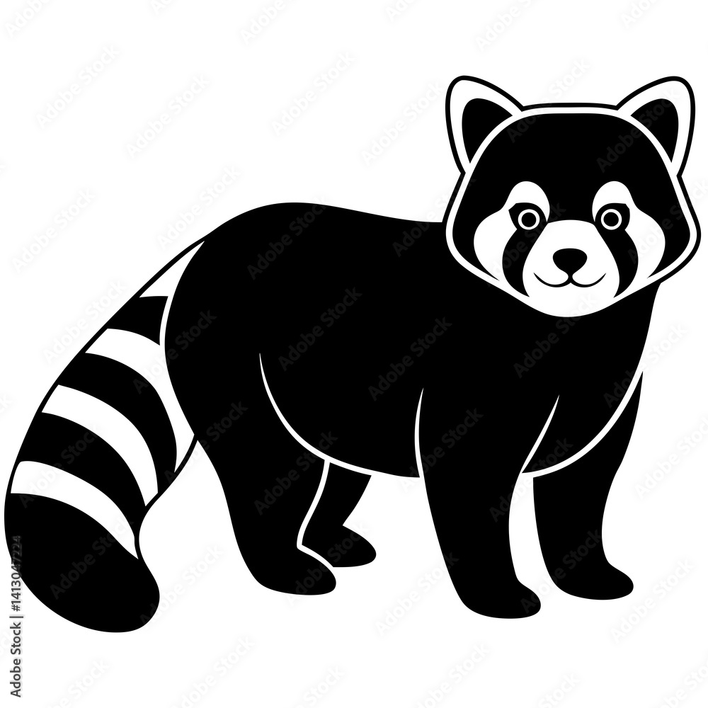 Fototapeta premium Animal Red Panda silhouette vector illustrator 