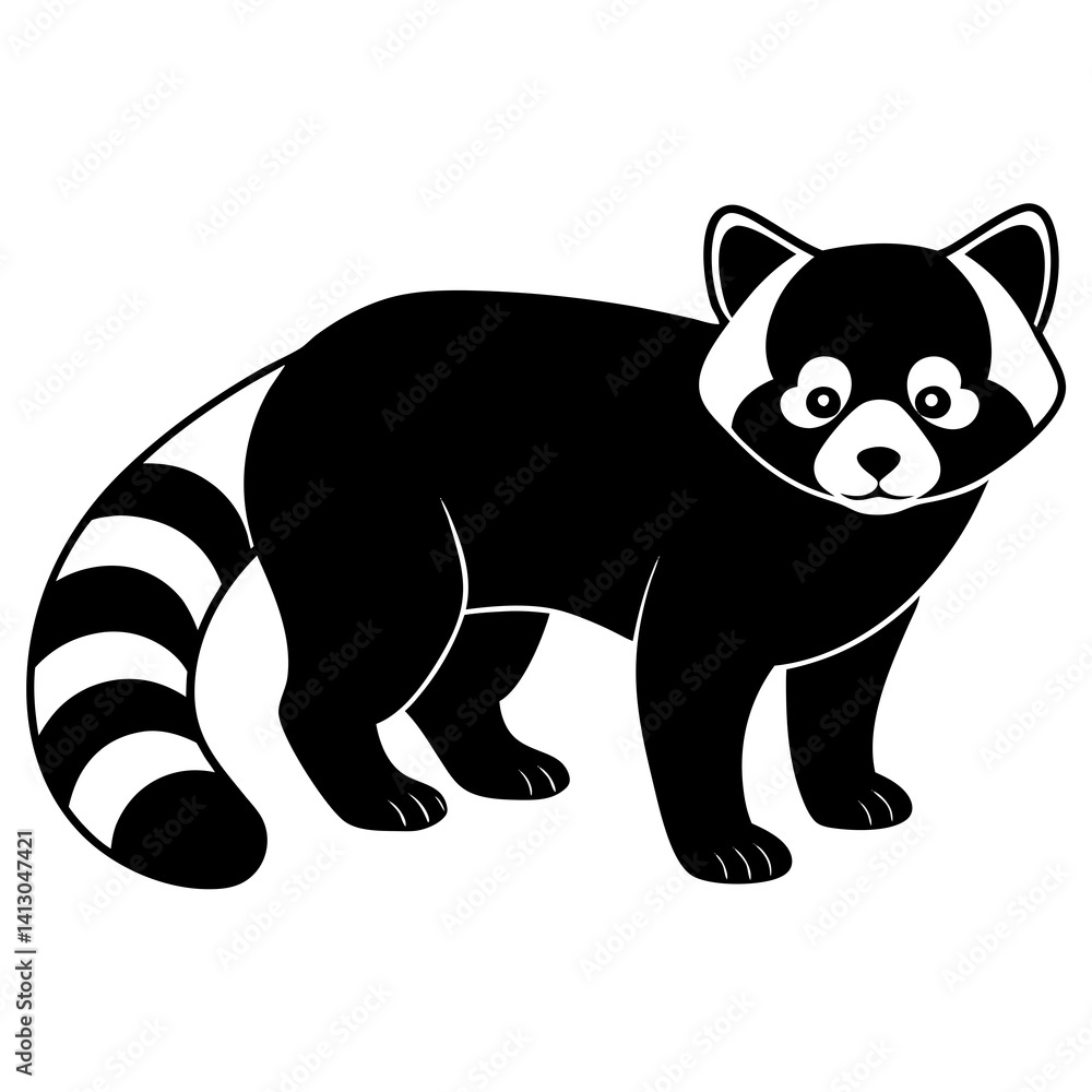 Naklejka premium Animal Red Panda silhouette vector illustrator