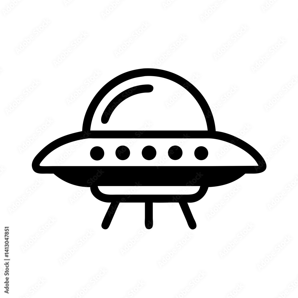 Fototapeta premium UFO Icon Representing Alien Spacecraft Concept and Extraterrestrial Encounter