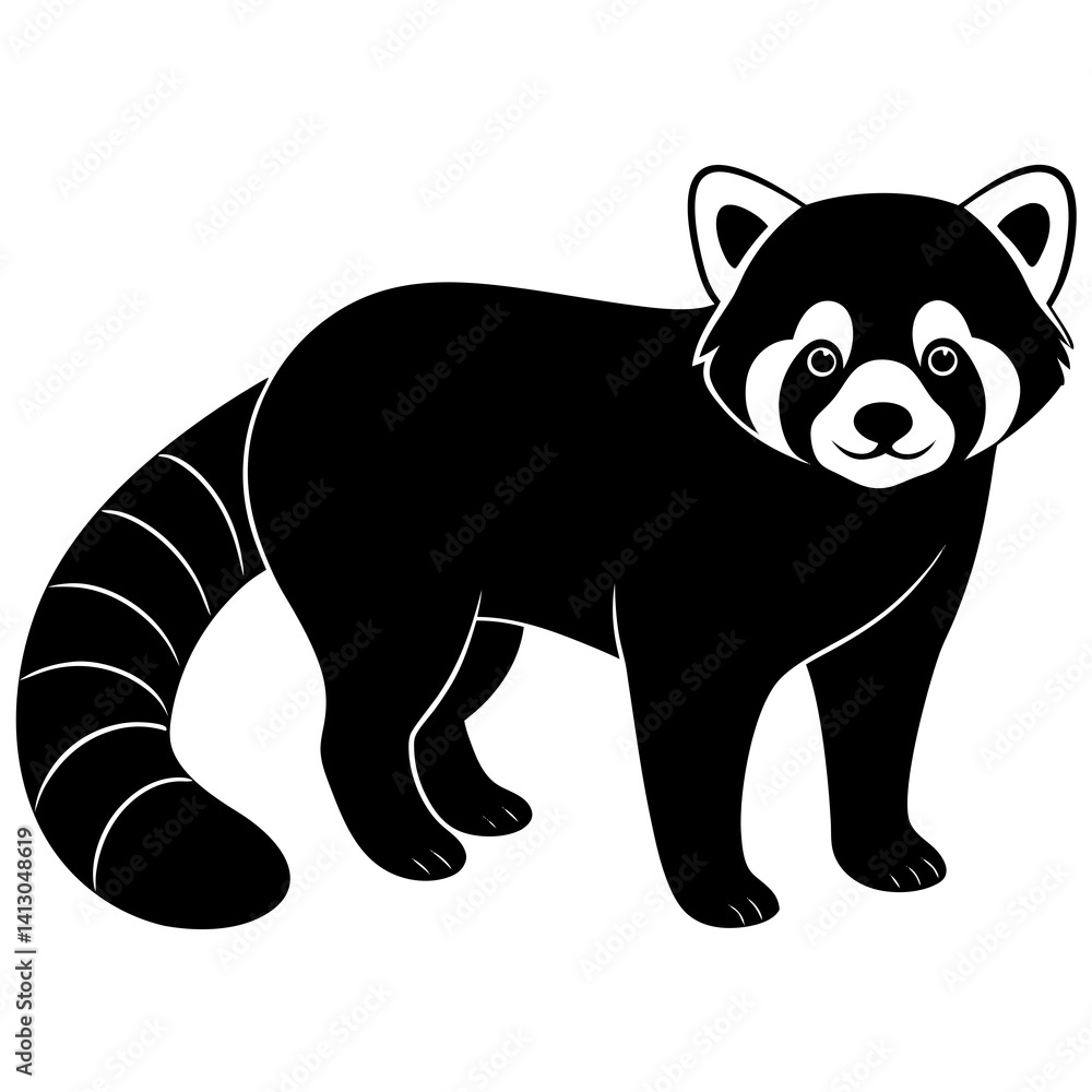Naklejka premium Animal Red Panda silhouette vector illustrator 