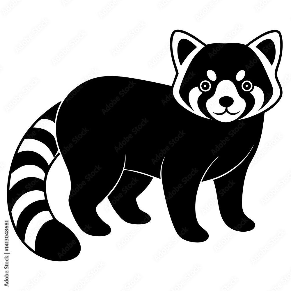 Fototapeta premium Animal Red Panda silhouette vector illustrator 